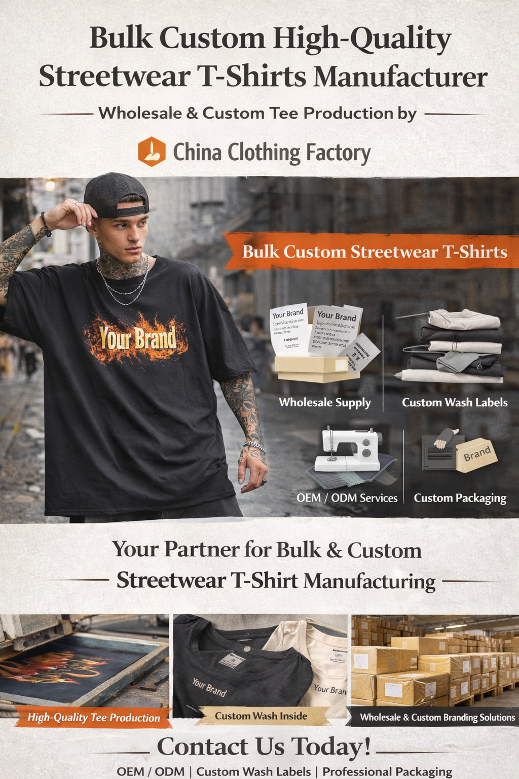 Bulk Custom High-Quality Streetwear T-Shirts Manufacturer | China Clothing Factory
