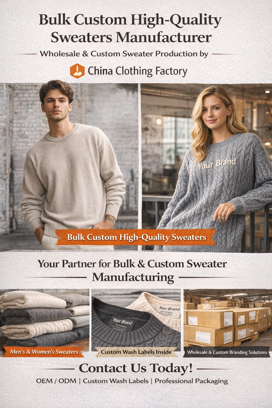Bulk Custom High-Quality Sweaters Manufacturer | China Clothing Factory